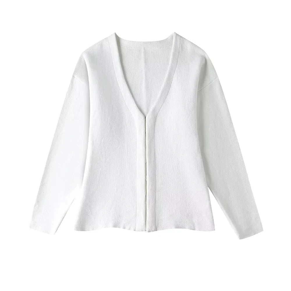 Women's Front Hook Fitted Knit Cardigan Sweater