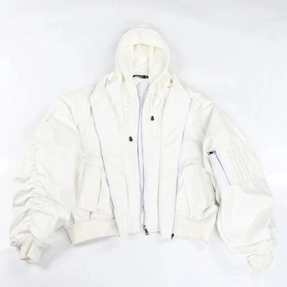 Winter Oversized Cool Black Thickened Warm Pu Leather Bomber Jacket Men