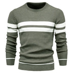 Men's Sweater O-neck Patchwork Long Sleeve Warm Slim Sweaters