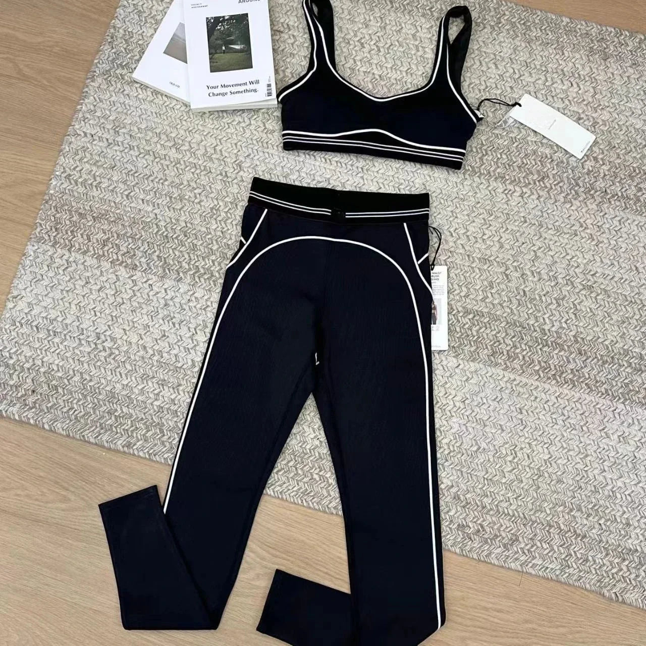 Sport Bra for Women Slimming Elastic Fitness Running Set