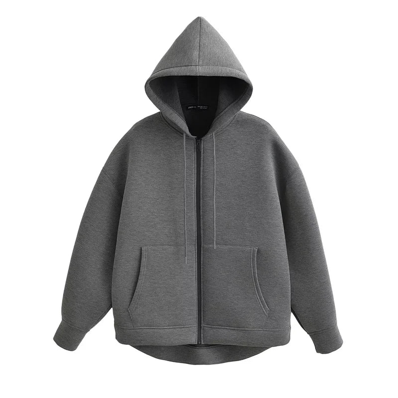 New Women's Zipper Hoodie Outerwear Top