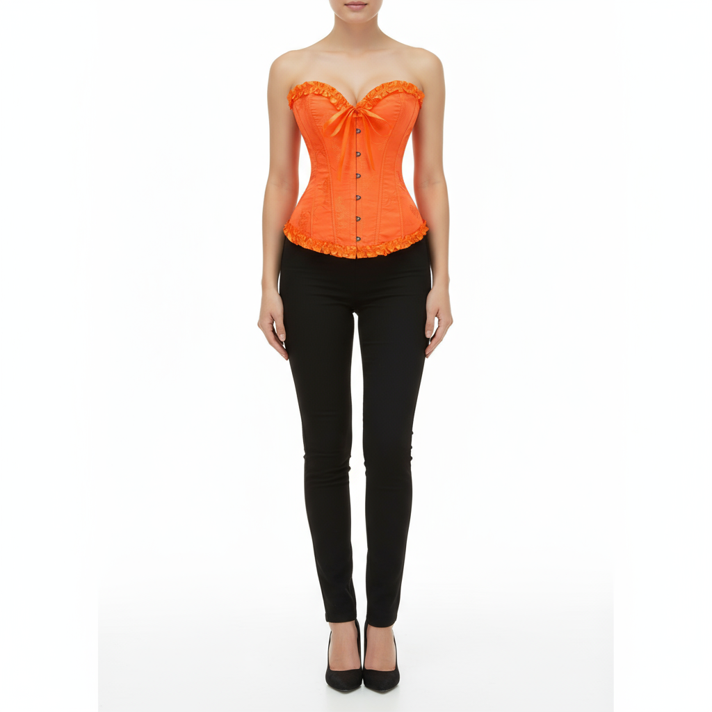 Yellow Jacquard Ruffled Top For Women