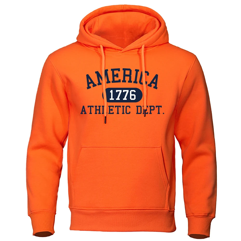 Athletic Dept Letter Print Mens Hoodies