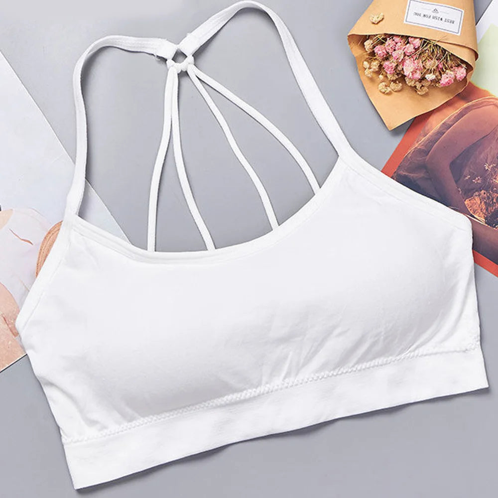 Letter strap back underwear women  with chest cushion back