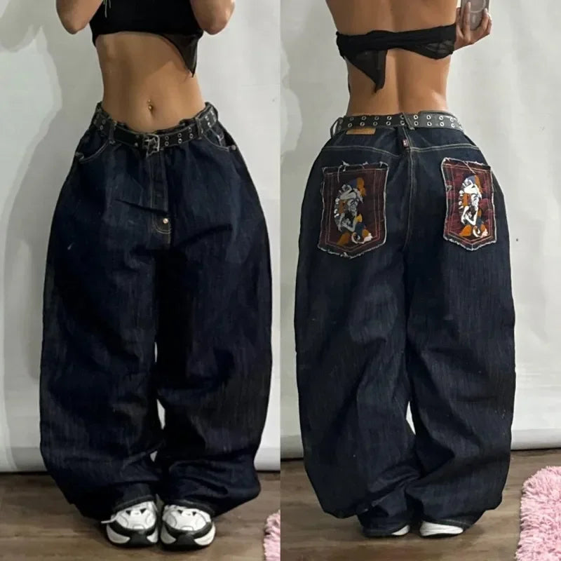 Streetwear New Fashion Oversized Print Baggy Jean