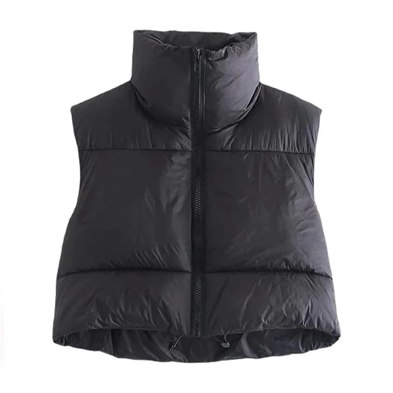 Women's Short Cotton Down Vest Jacket Tops