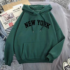 Sweatshirts for Women New York Letter Casual Loose Fleece Tops