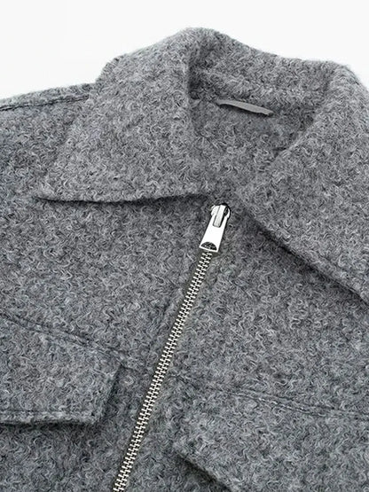 Women Fashion Patch Pockets With Flaps Cropped Jacket Coat
