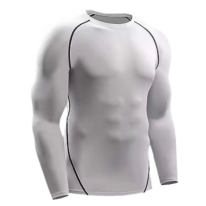 Long Sleeve T Shirt Men Elastic T-shirt Gym Fitness Workout Tights
