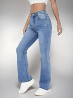 New women's hot jeans  high waist washed Denim trousers for women