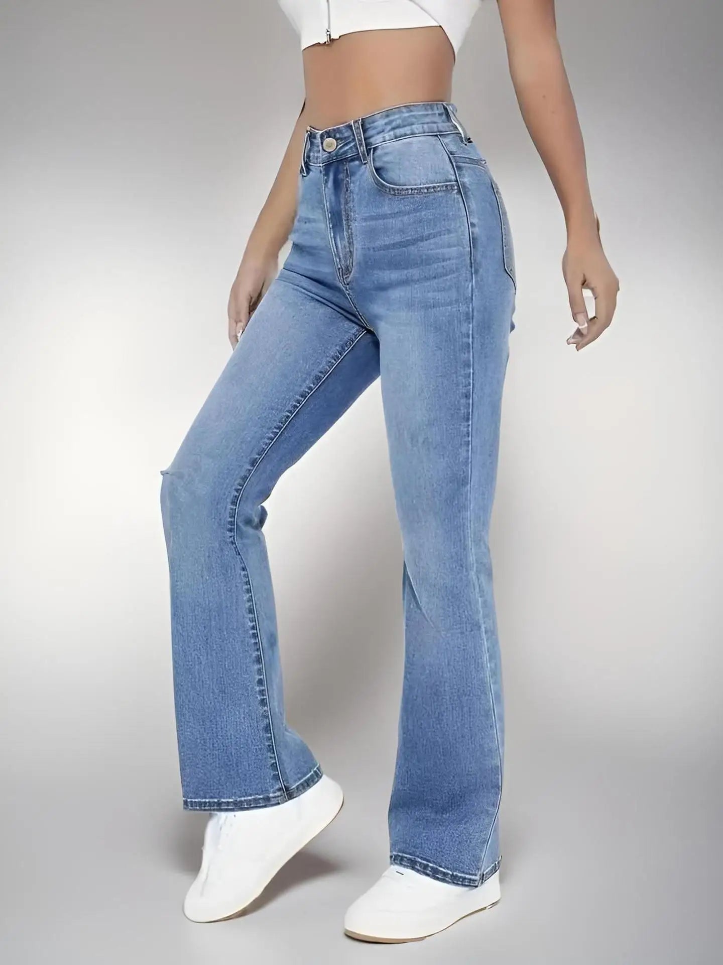New women's hot jeans  high waist washed Denim trousers for women