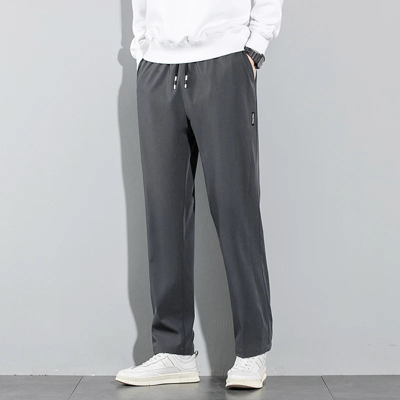 Men's New Black Gray Straight Leg Sweatpants