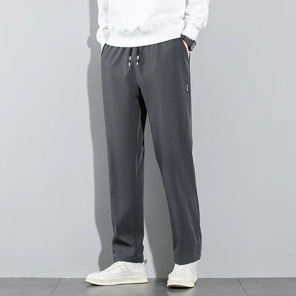 Men's New Black Gray Straight Leg Sweatpants