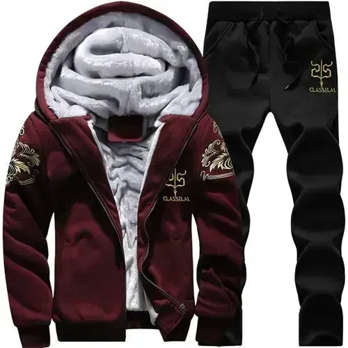 Men Sports Suit Tracksuit Hooded Sportswear