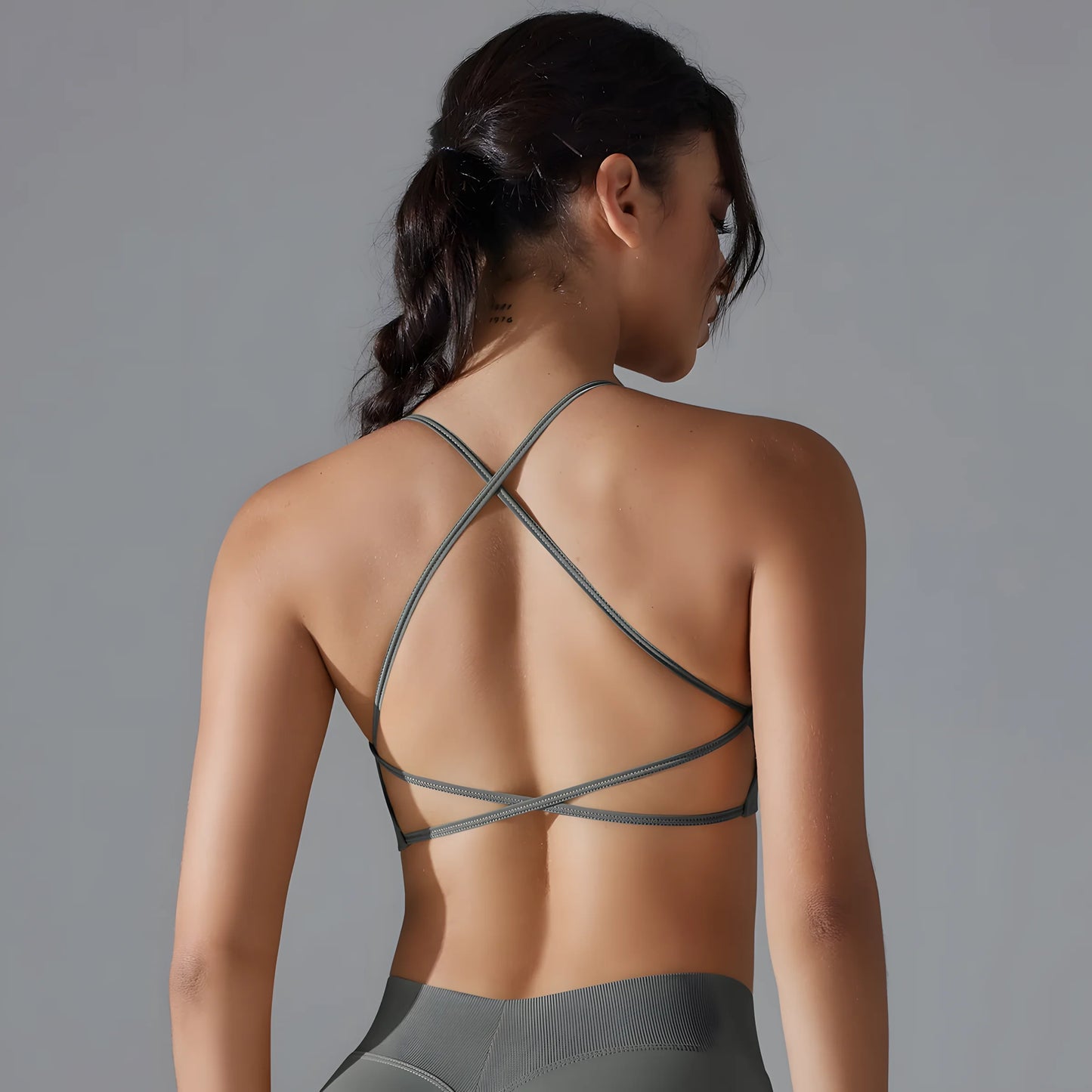 Yoga Sports Dynamic Backless Bra Medium Support Padded Gym Crop Top