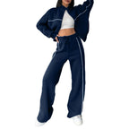 Women Sportwear Half-high Collar Pullover  Baggy Trousers