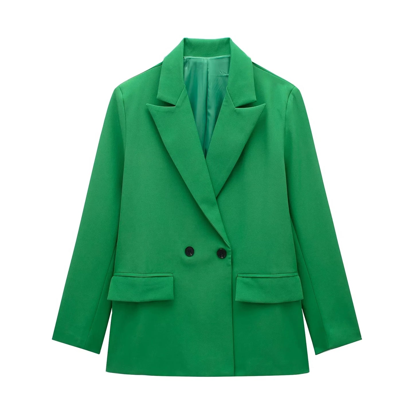 New Women's Solid Color Double breasted Loose Suit Coat for Women