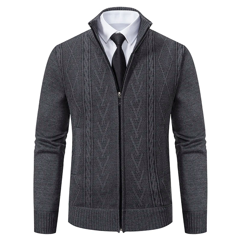 New warm casual men's knitted sweater coat