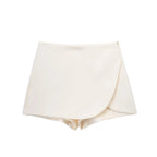 Women's Skirt Pants Mini Skirt Shorts Asymmetric Casual Off White