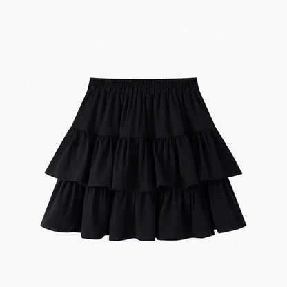 Women White Skirt Elastic Waist Summer Dress
