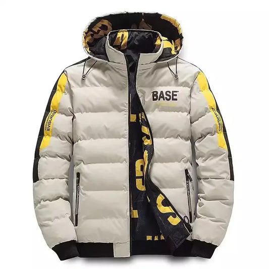 Men Winter Cotton Jacket Warm Comfortable Padded Thickened Down