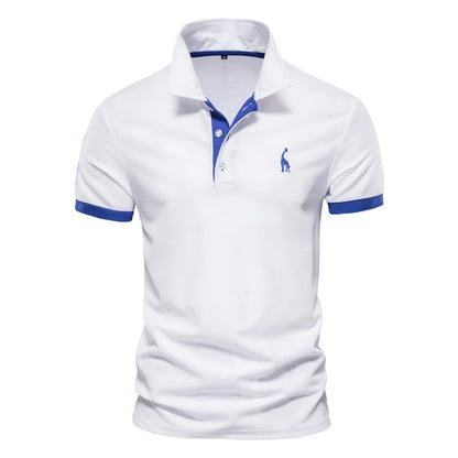 Polo Giraffe Shirt Men Quality Short Sleeve Polo Casual Business