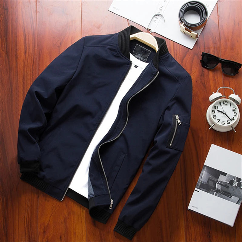 Men Thin Slim Long Sleeve baseball Jackets