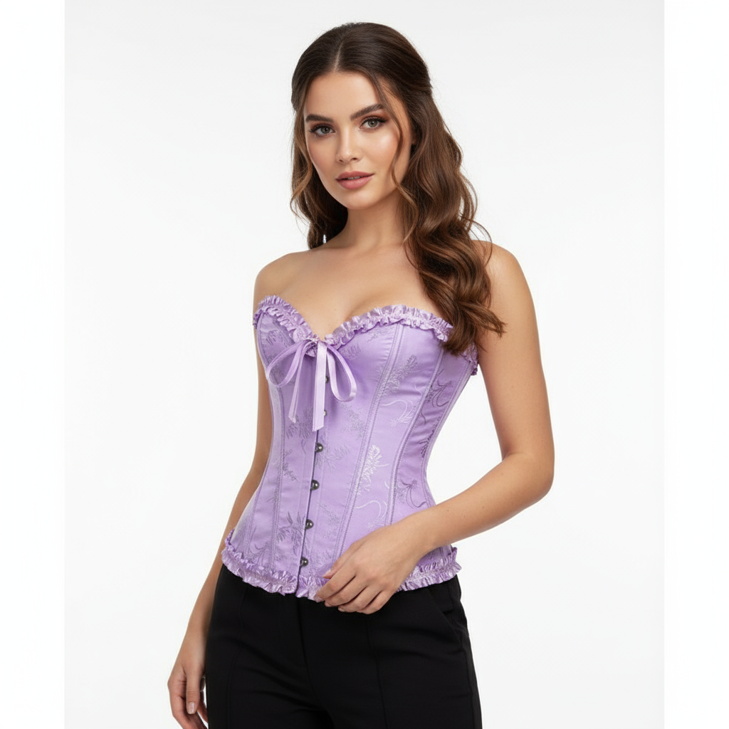 Yellow Jacquard Ruffled Top For Women