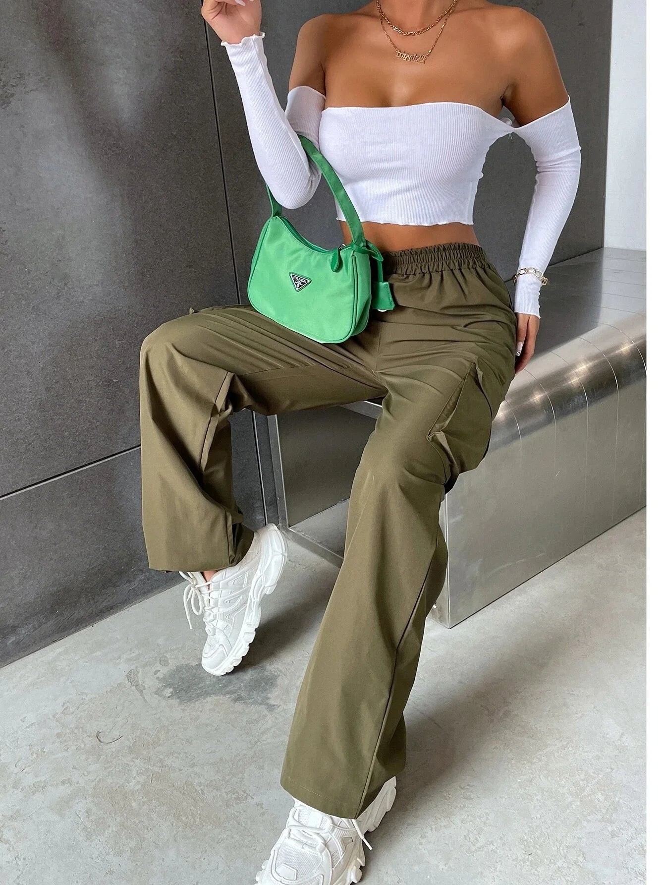 Fashion Women Baggy Joggers Cargo Pant Trousers