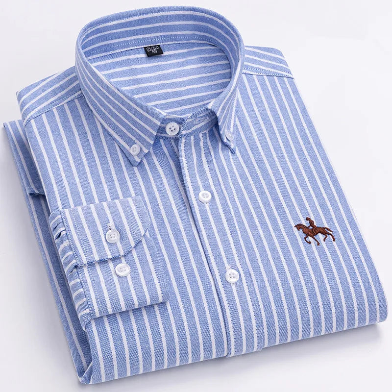Mens Leisure Embroidered Horse Shirts Streetwear