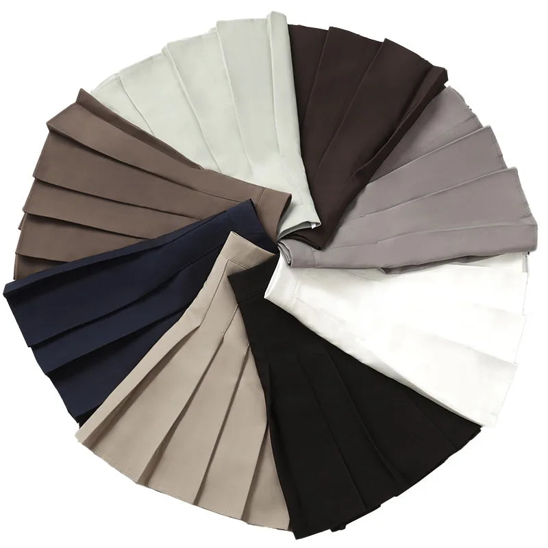 Women's High Waist Skirt For School Girl Uniform