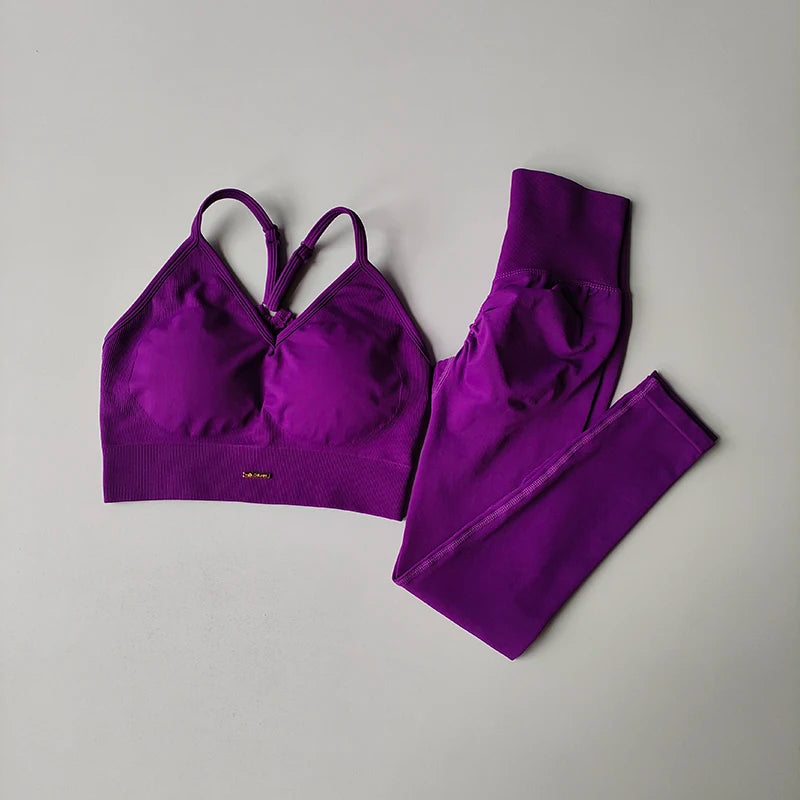 Women's V-neck Bra Leggings Pants