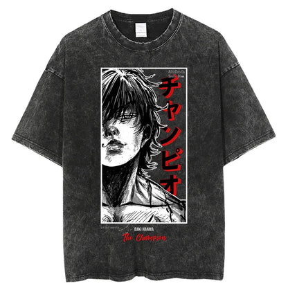 Summer Cotton Loose Tops Print T-Shirt Mens