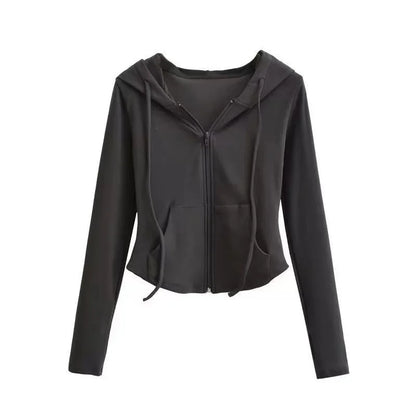 Cardigan Sweatshirt Women's  Waist-fitted