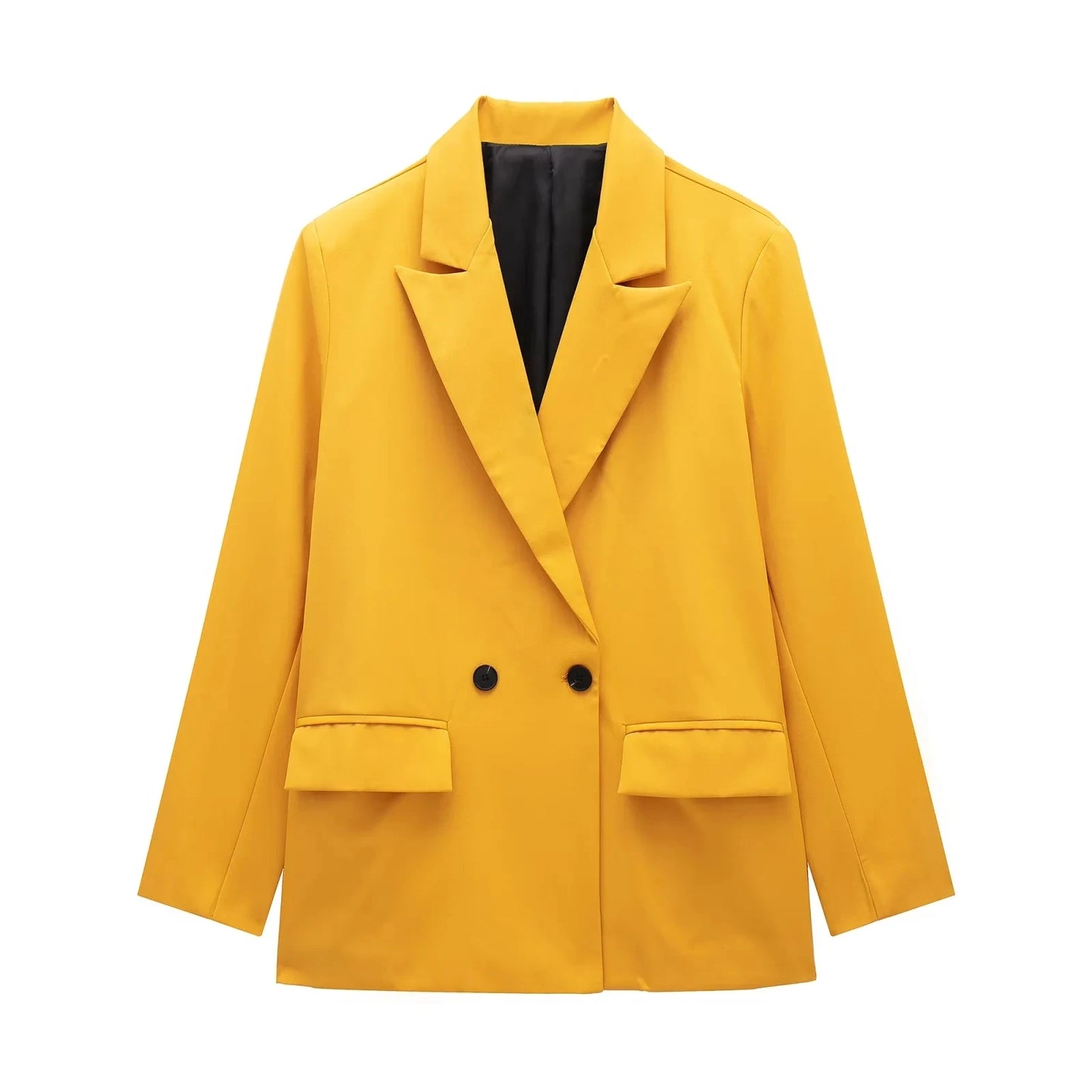 New Women's Solid Color Double breasted Loose Suit Coat for Women