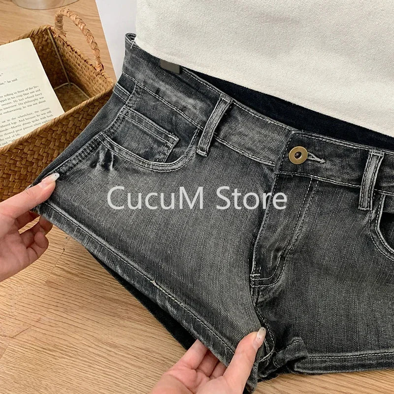 Women Streetwear Fashion 2000s Jean Shorts Denim Hot Pants