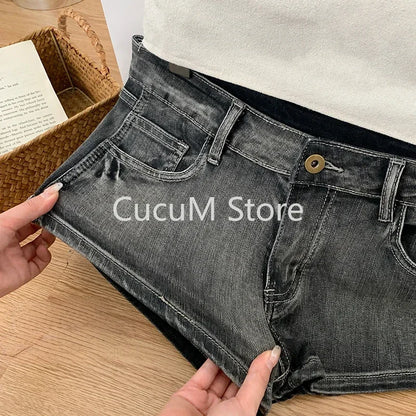 Women Streetwear Fashion 2000s Jean Shorts Denim Hot Pants