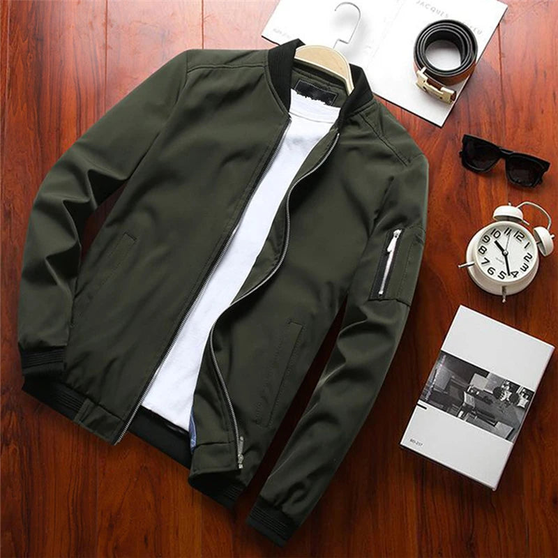 Men Thin Slim Long Sleeve baseball Jackets