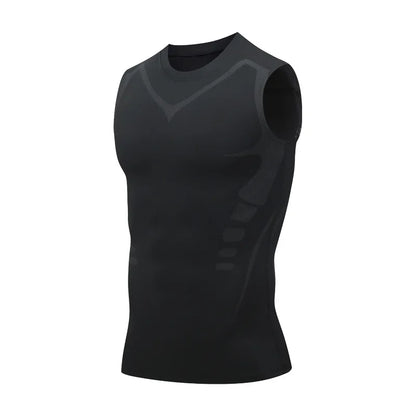 Sports Vest Men's Running Short-sleeved Quick-drying Sleeveless Ice Silk T-shirt