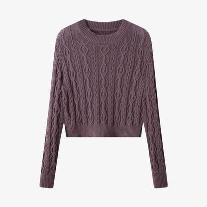 woman clothes short design Cable knitted top