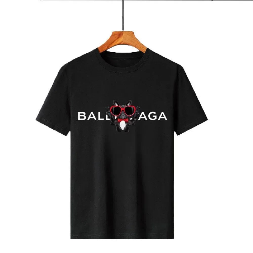Men's Summer Bulldog Print Luxury Short Sleeve T-Shirt