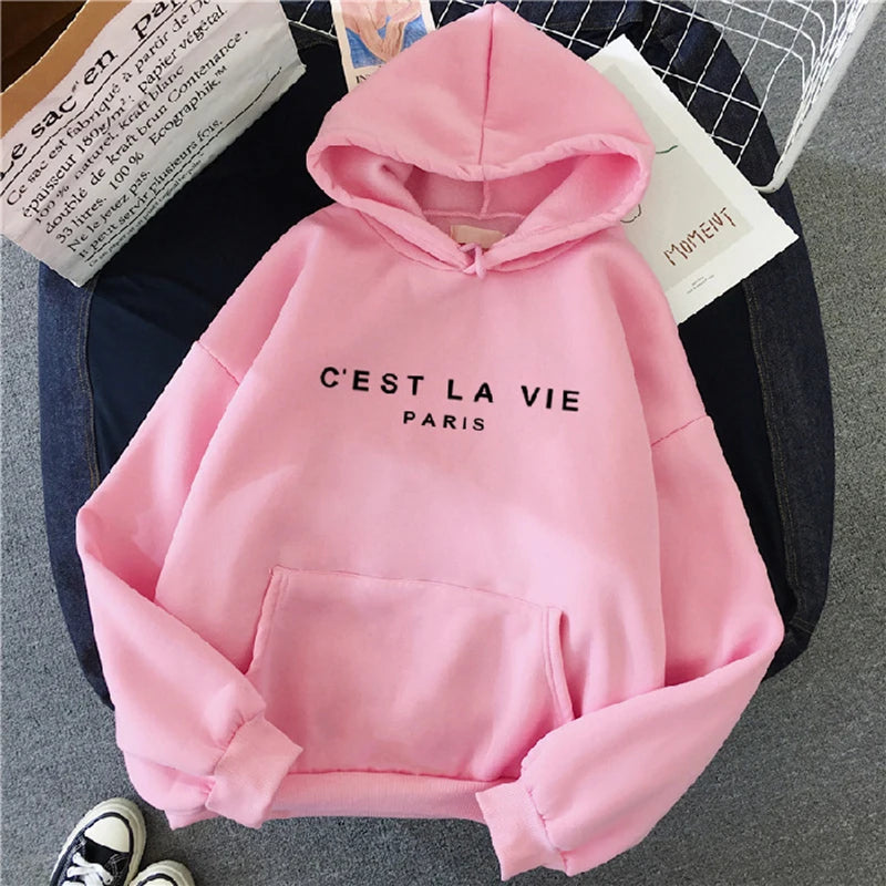 Women Casual Print Loose Hoodies Streetwear