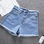 Woman High Haist Jeans Shorts Casual Pants