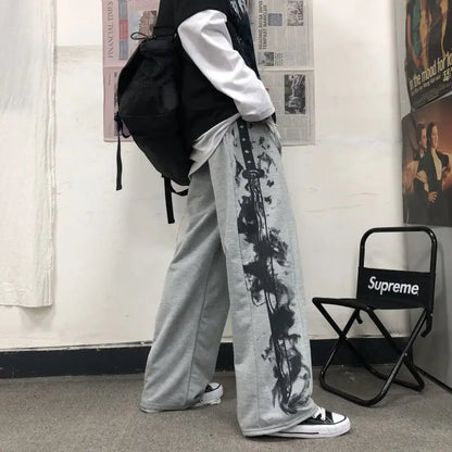 Japanese Oversize Graphic Wide Sweatpants