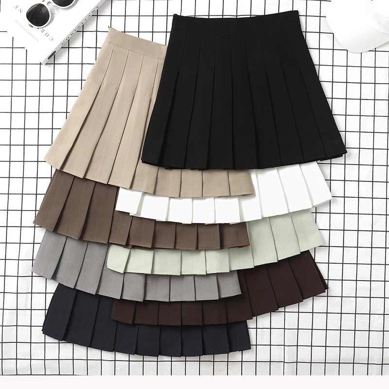 Women's High Waist Skirt For School Girl Uniform