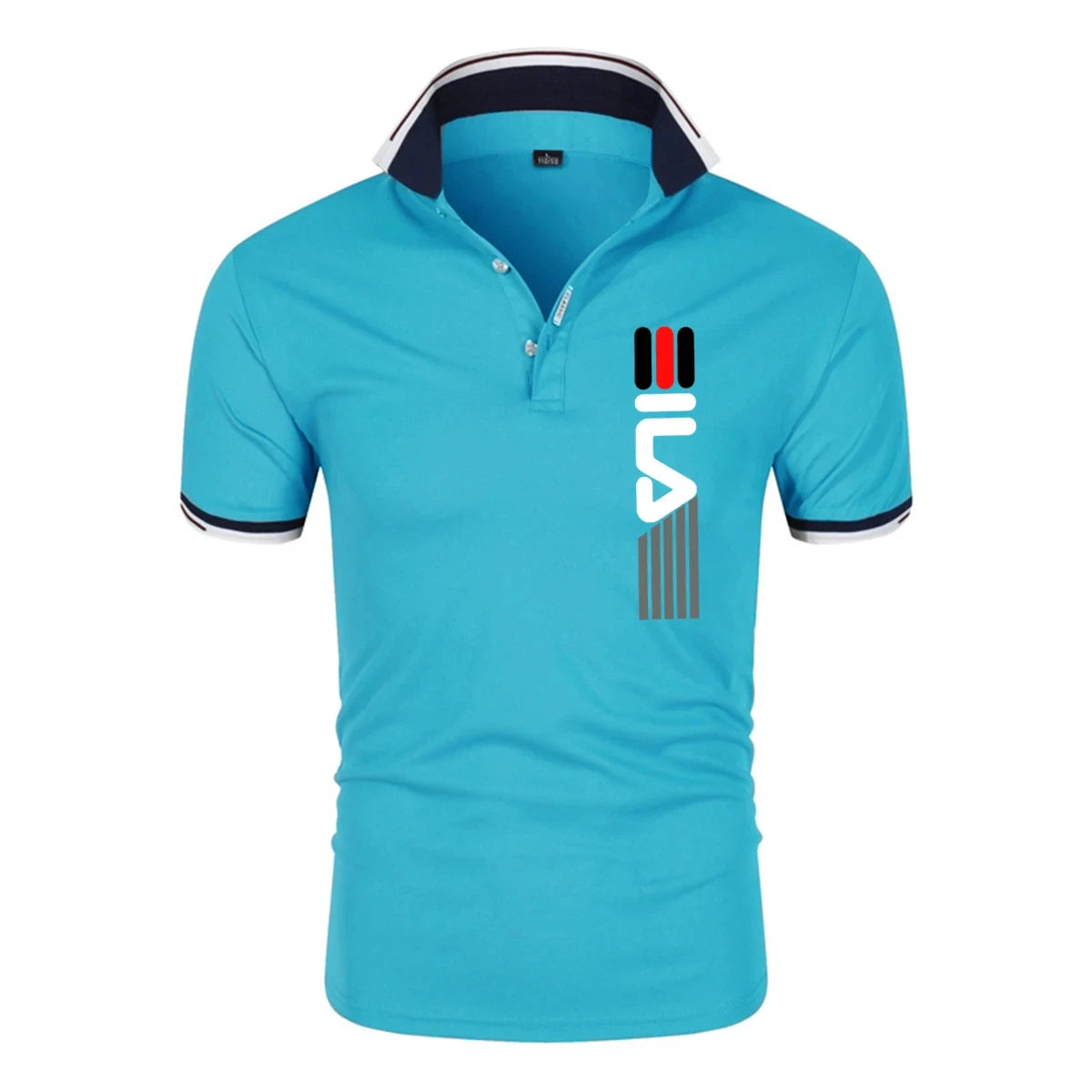 New Men's Lapel Polo Shirt printing  Short Sleeve Casual