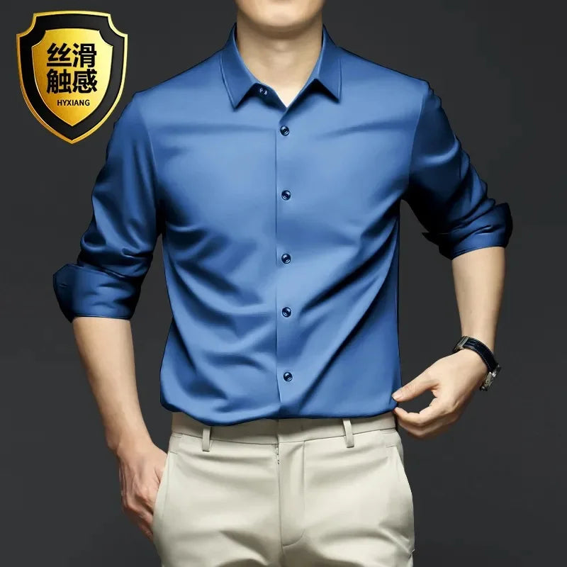 Men's Shirt Long Sleeve Casual Suit White Shirt
