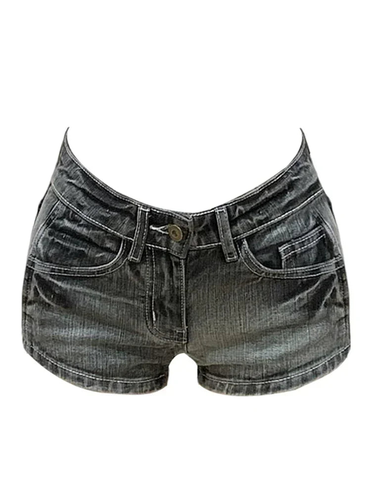 Women Streetwear Fashion 2000s Jean Shorts Denim Hot Pants