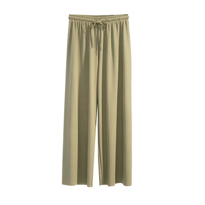 Women Ankle-Length Wide Leg Pants Casual  Female Trousers