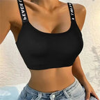 Letter strap back underwear women  with chest cushion back